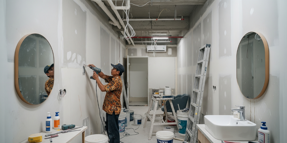 tukang sedang renovasi