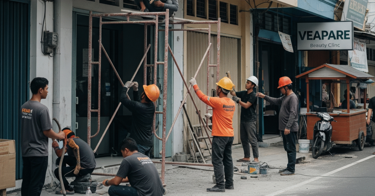 Renovasi klinik kecantikan lantai 2